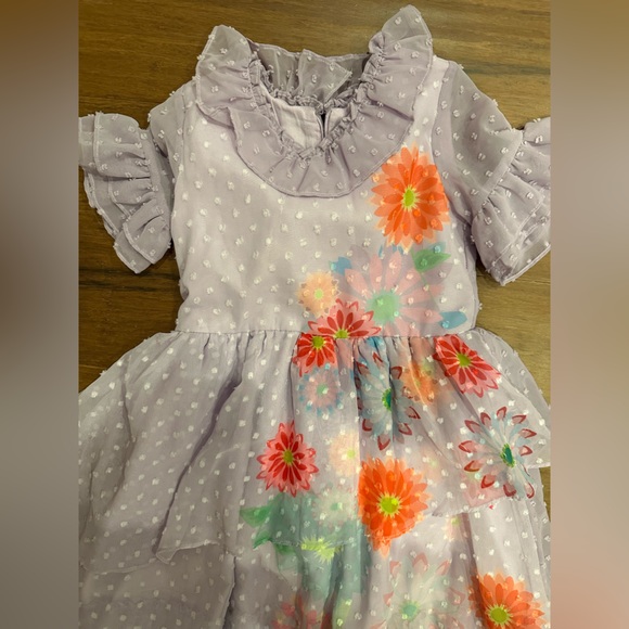 Only Little Once Encanto Isabela Ruffle Sleeve Dress- full length size 6 - Picture 4 of 5